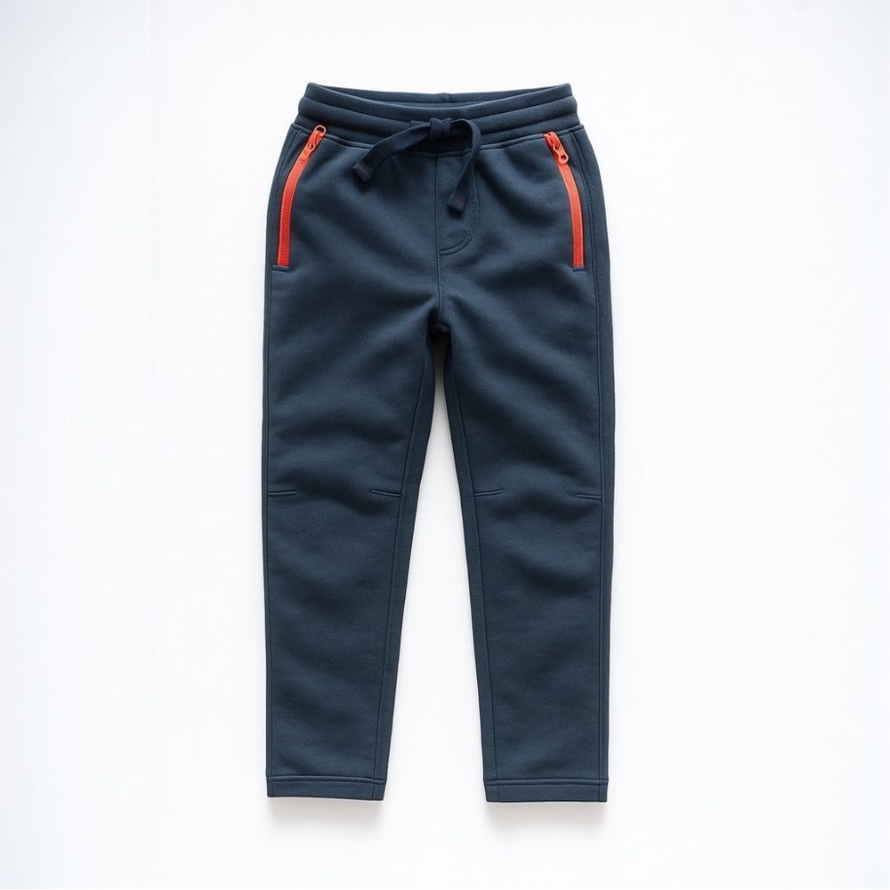 Tea Collection Navy Jogger Pants Orange Zip Pockets Kids Size 5 Activewear